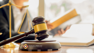 Judge's gavel and scales of justice representing family court proceedings, litigation, mediation and family law advice in Melbourne.